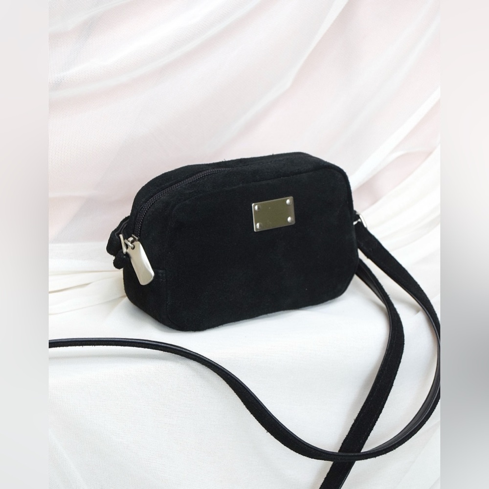 Black Suede Crossbody Bag